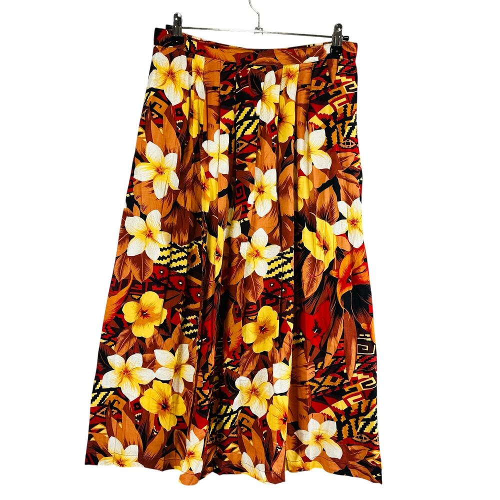 Impressions Womans Womans Sz XL Skirt Floral Vintage Pull On Comfort Waist